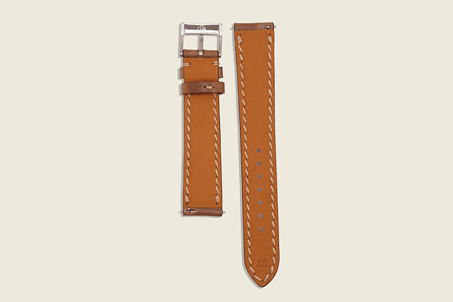 Natural Chromexcel Padded Strap Watch Straps