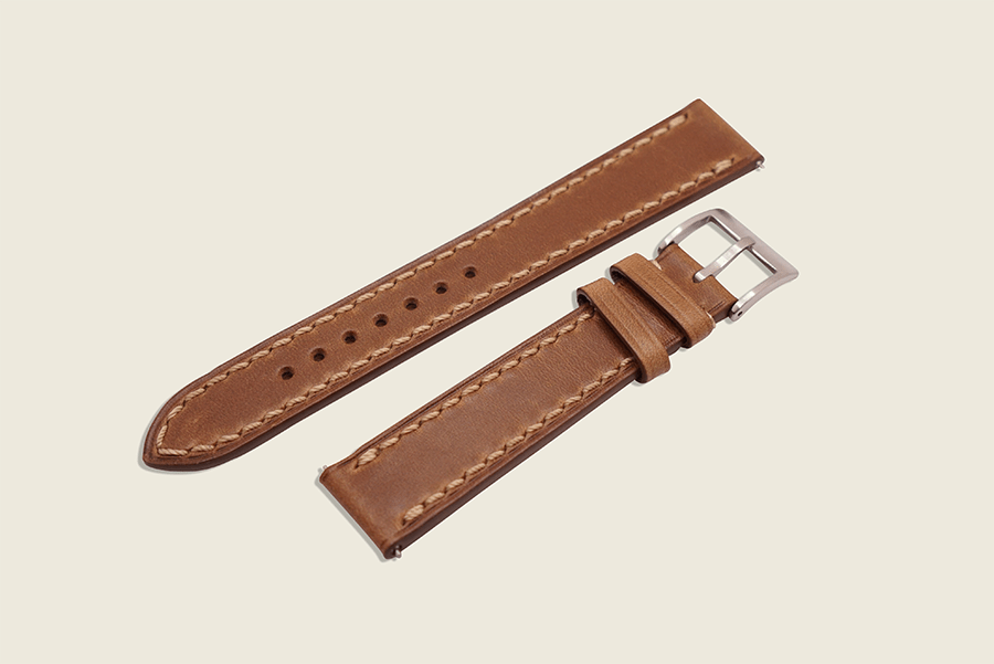 Natural Chromexcel Stitched Strap Watch Straps