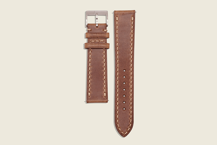 Natural Chromexcel Stitched Strap 22mm x 18mm Watch Straps