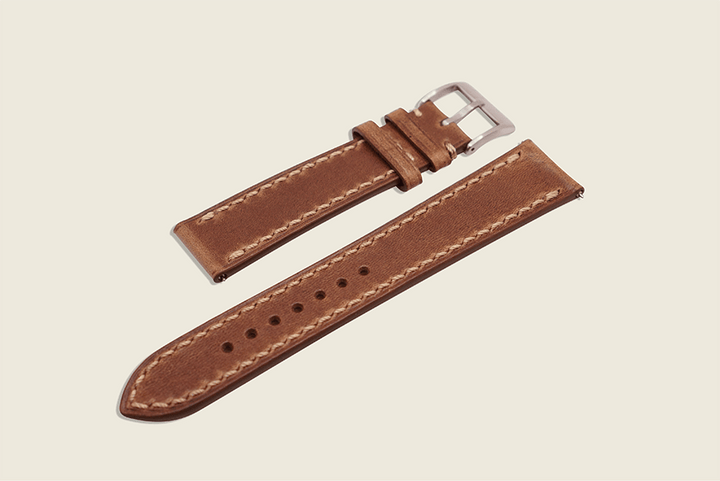Natural Chromexcel Stitched Strap Watch Straps