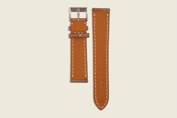 Natural Chromexcel Stitched Strap Watch Straps