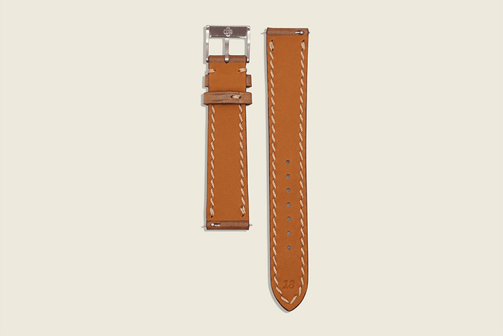 Natural Chromexcel Stitched Strap Watch Straps