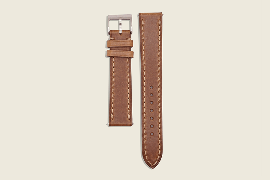 Natural Chromexcel Stitched Strap 18mm x 16mm Watch Straps