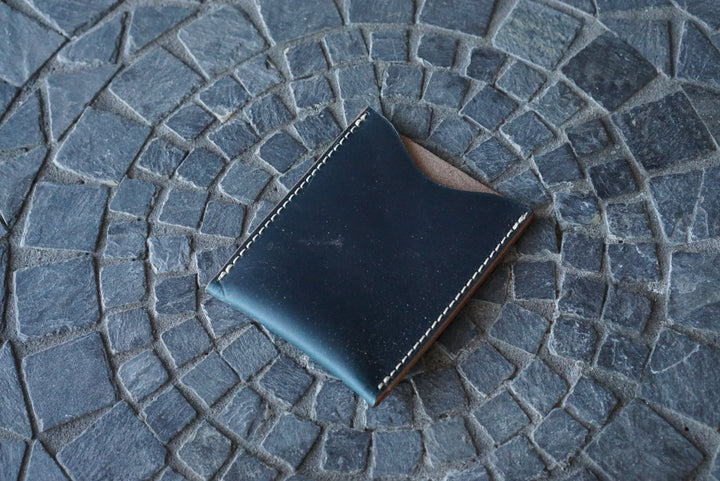 Safeguard - Horween Navy Horse Strip Front Pocket