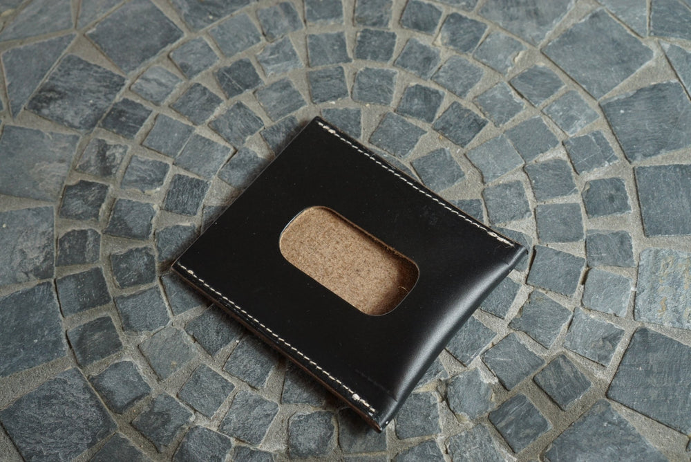 Safeguard ID Window - Horween Black Chromexcel Horsestrip Front Pocket