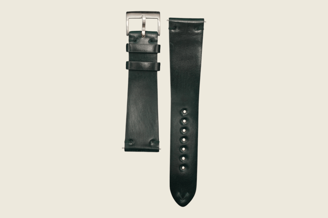 Shell Cordovan Minimal Strap Green Watch Straps