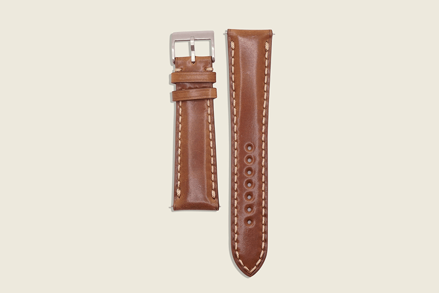 Shell Cordovan Padded Strap Bourbon Watch Straps
