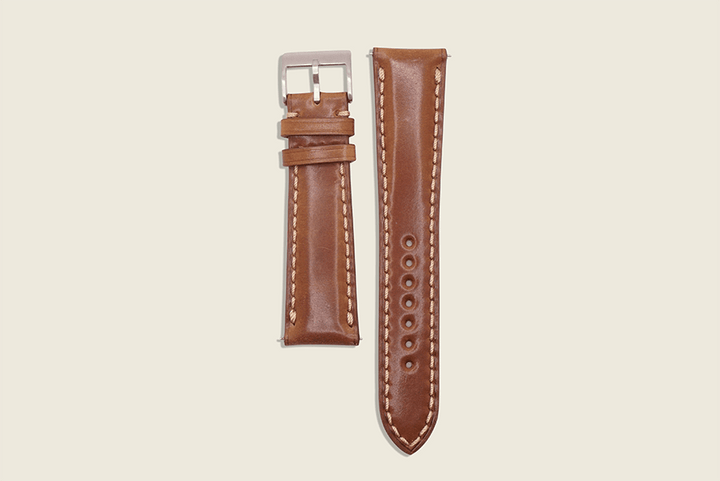 Shell Cordovan Padded Strap Bourbon Watch Straps