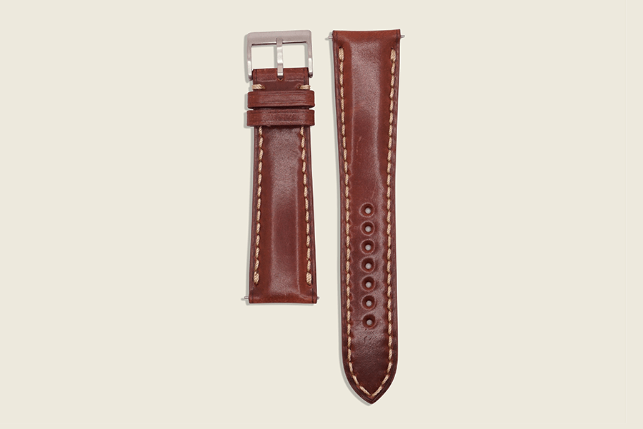 Shell Cordovan Padded Strap Garnet Watch Straps