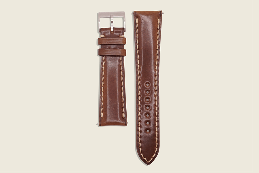 Shell Cordovan Padded Strap Brandy Watch Straps