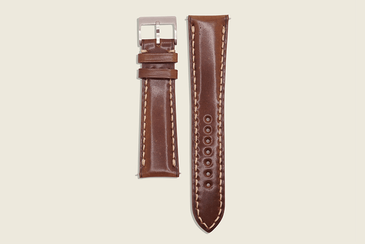 Shell Cordovan Padded Strap Brandy Watch Straps