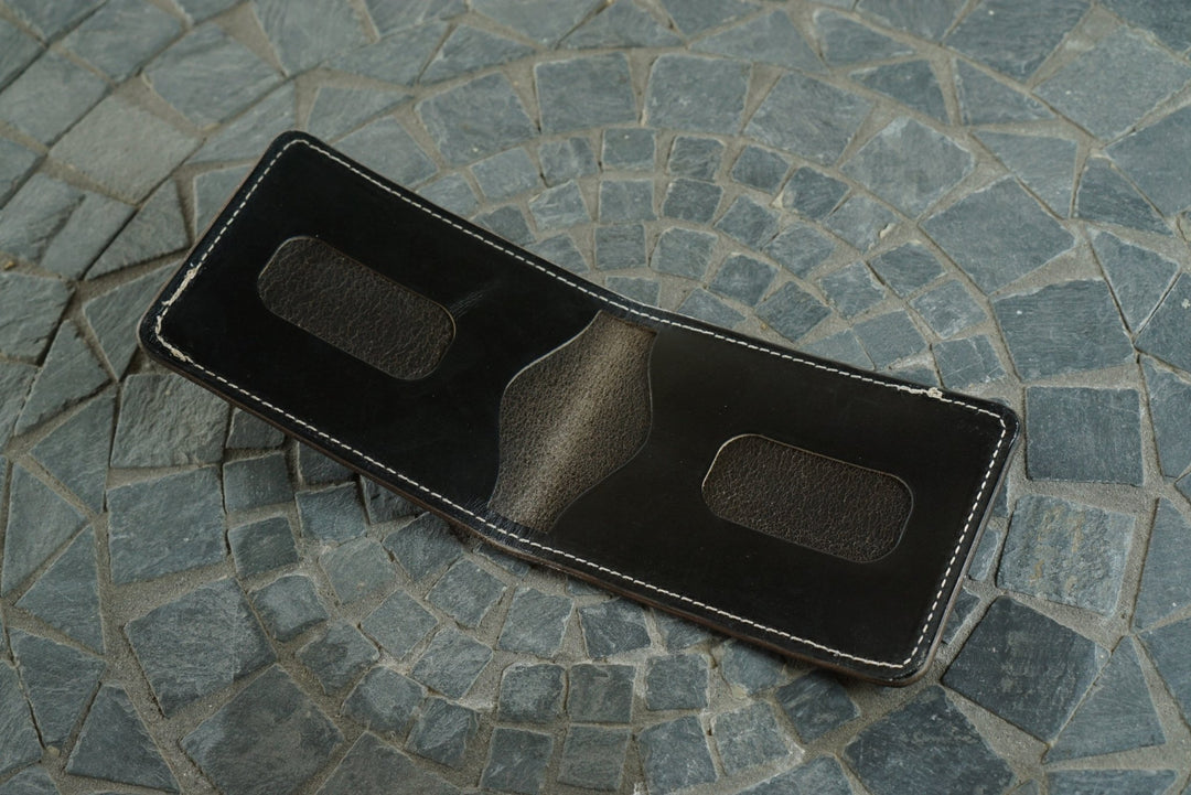 Stronghold - Charcoal Deerhide (Gallun) and Black Chromexcel Horsehide Horween (USA) Bifold