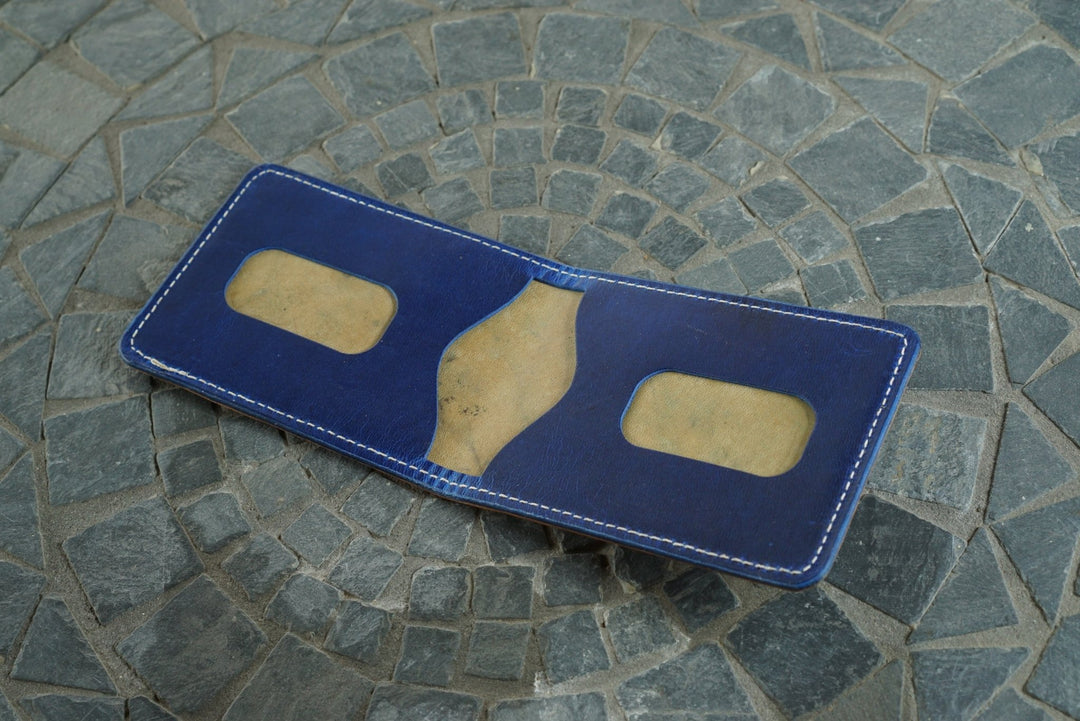 Stronghold - Navy Shell Cordovan and Navy Cypress Horsehide Horween (USA) Bifold