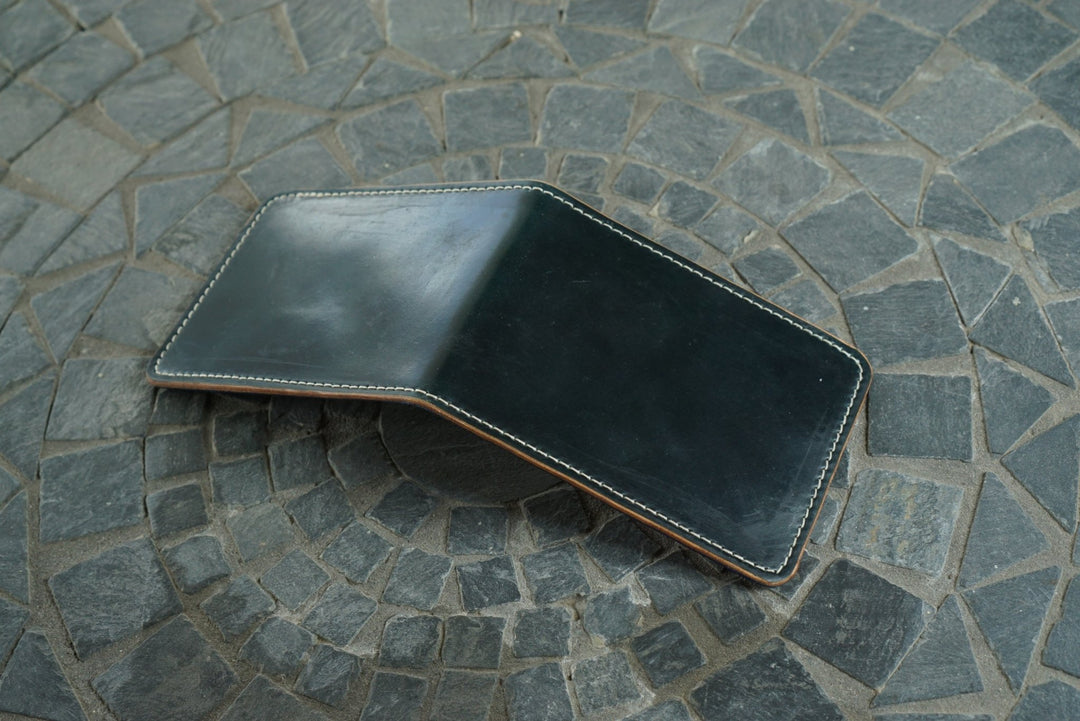 Stronghold - Navy Shell Cordovan and Navy Cypress Horsehide Horween (USA) Bifold