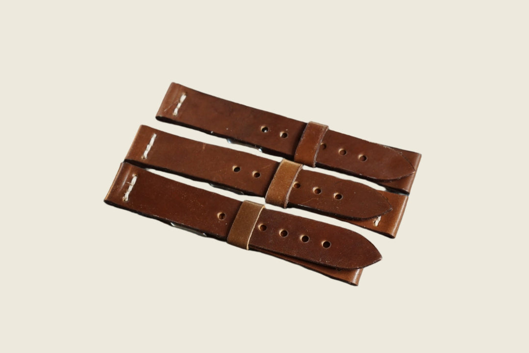 Two Piece Watch Strap (20mm) - Horween Ravello Shell Cordovan Watch Straps