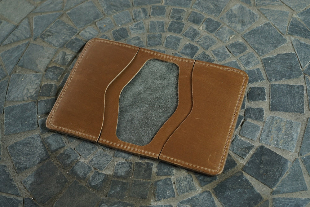 Warden - Blue Grey Giraffe & Natural CXL Horsehide (Brown Thread) — photo 1 of 2