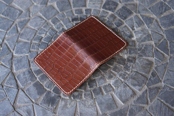 Warden - Cognac Gold American Alligator and Horween 1940s Calfskin Bifold