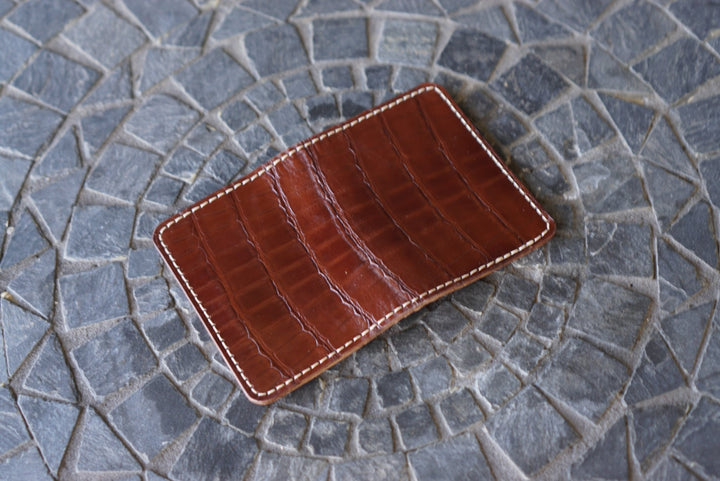 Warden - Cognac Gold American Alligator and Maryam Brown Horsehide Bifold