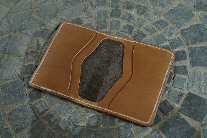 Warden - Dark Brown Ostrich and Natural CXL Horsehide Horween (USA) Bifold