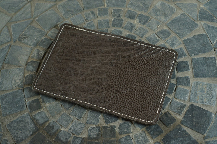 Warden - Dark Brown Ostrich and Natural CXL Horsehide Horween (USA) Bifold