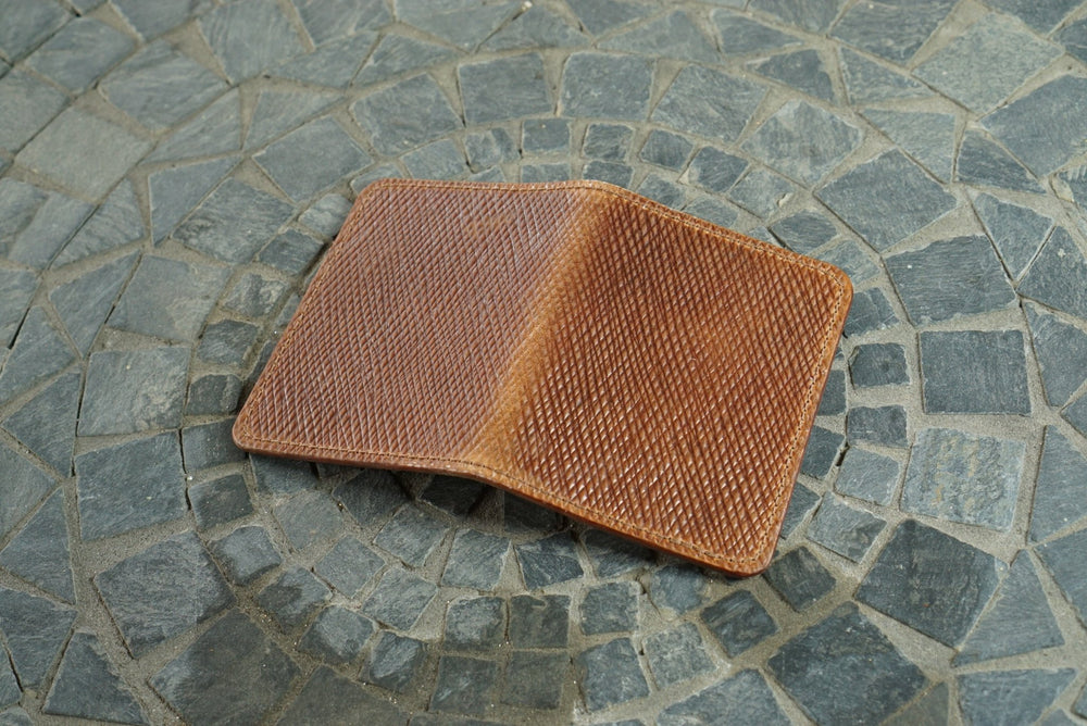 Warden - Natural Russian Print Shell Cordovan Rocado and Horween Natural CXL Horsehide Bifold