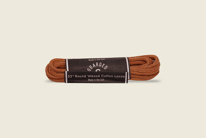 33" Round Cord Waxed Shoe Laces Whiskey Shoe Laces