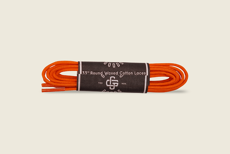 33" Round Cord Waxed Shoe Laces Orange Shoe Laces