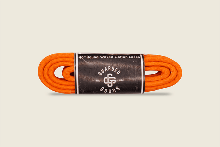 48" Round Braided Cord Waxed Boot Laces Orange Shoe Laces
