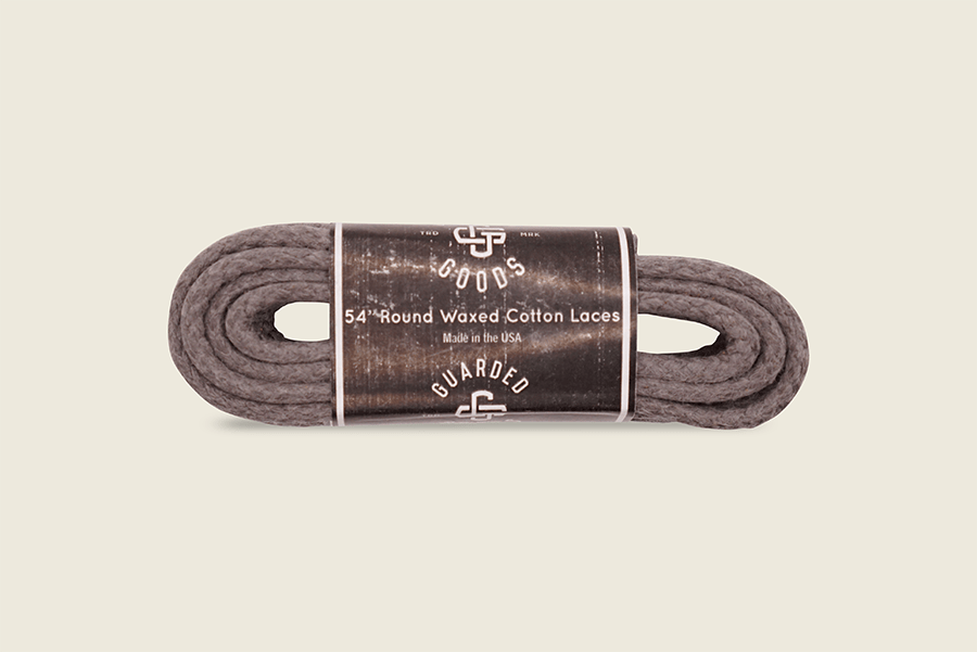 54" Round Braided Cord Waxed Boot Laces Gray Shoe Laces