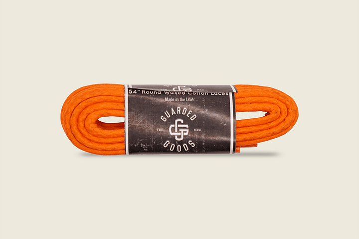 54" Round Braided Cord Waxed Boot Laces Orange Shoe Laces