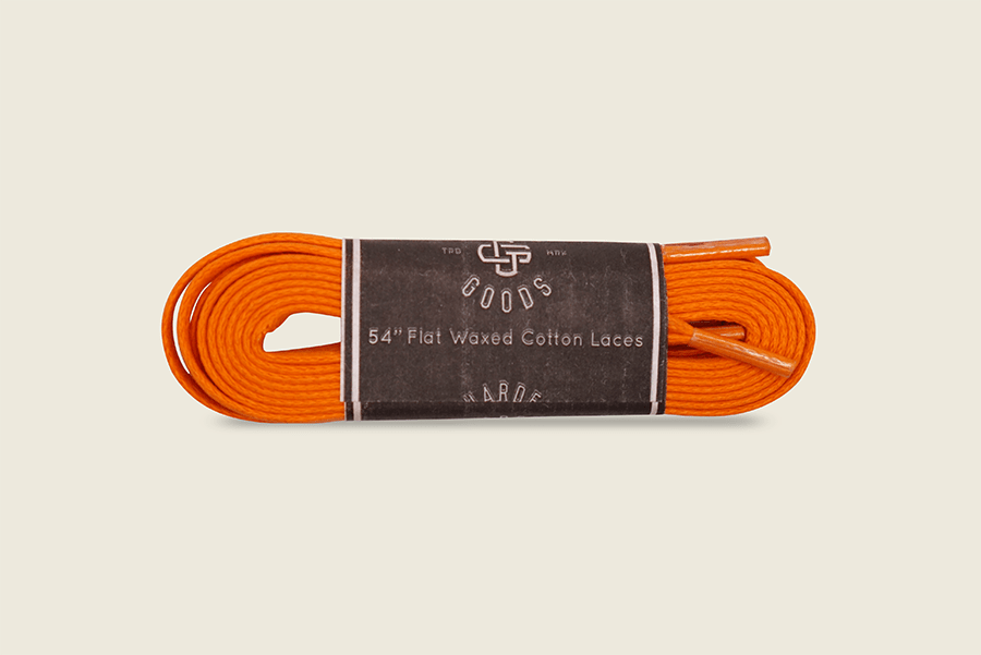 54" Skinny Flat Semi-Waxed Boot Laces Orange Shoe Laces