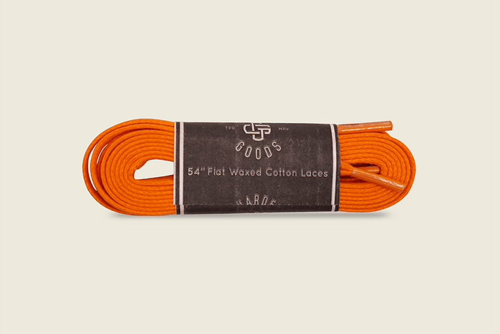 54" Skinny Flat Semi-Waxed Boot Laces Orange Shoe Laces