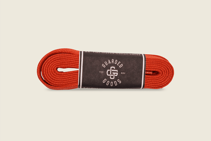 54" Skinny Flat Semi-Waxed Boot Laces Rust Shoe Laces