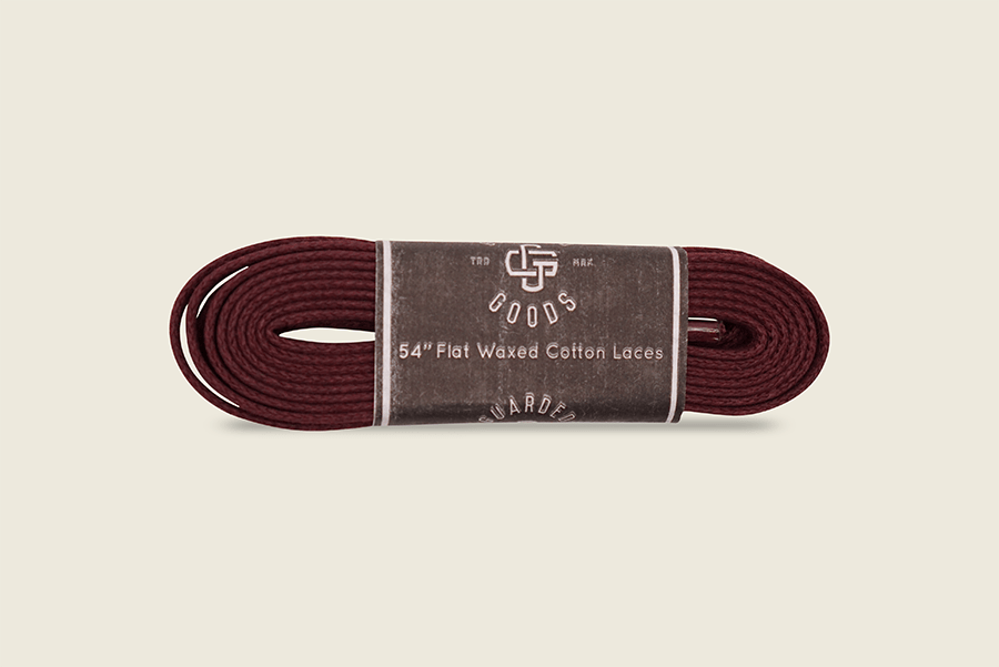 54" Skinny Flat Semi-Waxed Boot Laces Burgundy Shoe Laces
