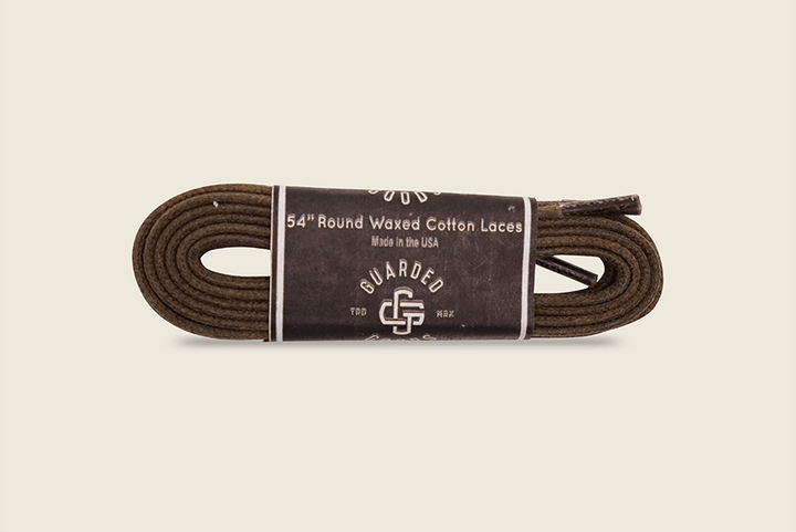 54" Thin Round Cord Waxed Boot Laces Olive Shoe Laces