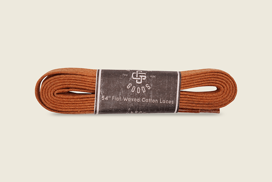 54" Wide Flat Waxed Boot Laces Whiskey Shoe Laces