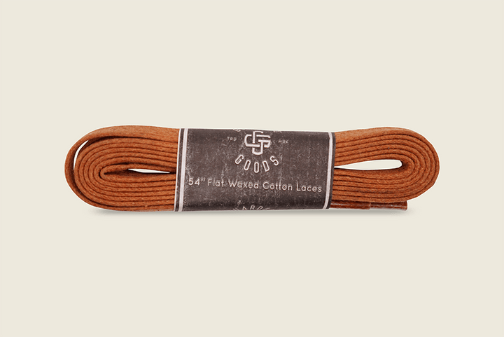 54" Wide Flat Waxed Boot Laces Whiskey Shoe Laces