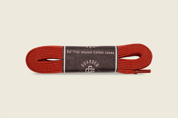 54" Wide Flat Waxed Boot Laces Rust Shoe Laces
