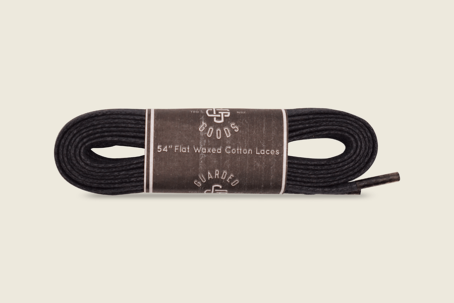 54" Wide Flat Waxed Boot Laces Black Shoe Laces