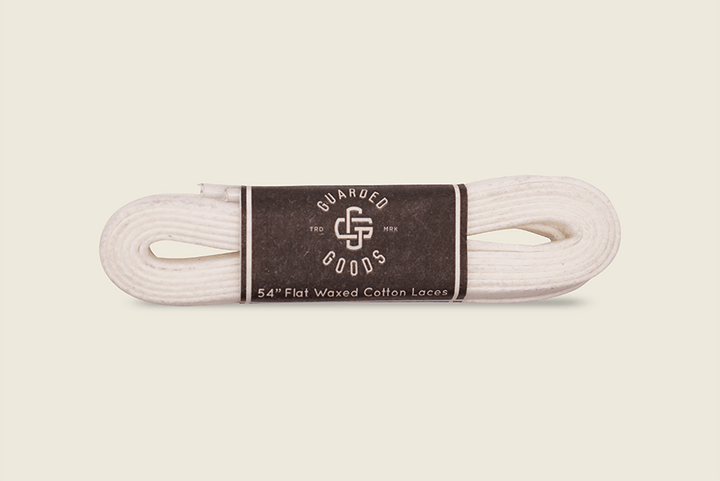 54" Wide Flat Waxed Boot Laces White Shoe Laces