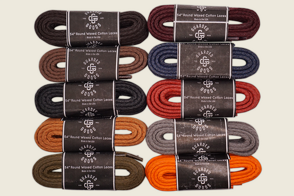 54 Thin Round Cord Waxed Boot Laces Orange