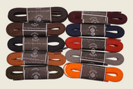 54" Wide Flat Waxed Boot Laces - Dark Brown