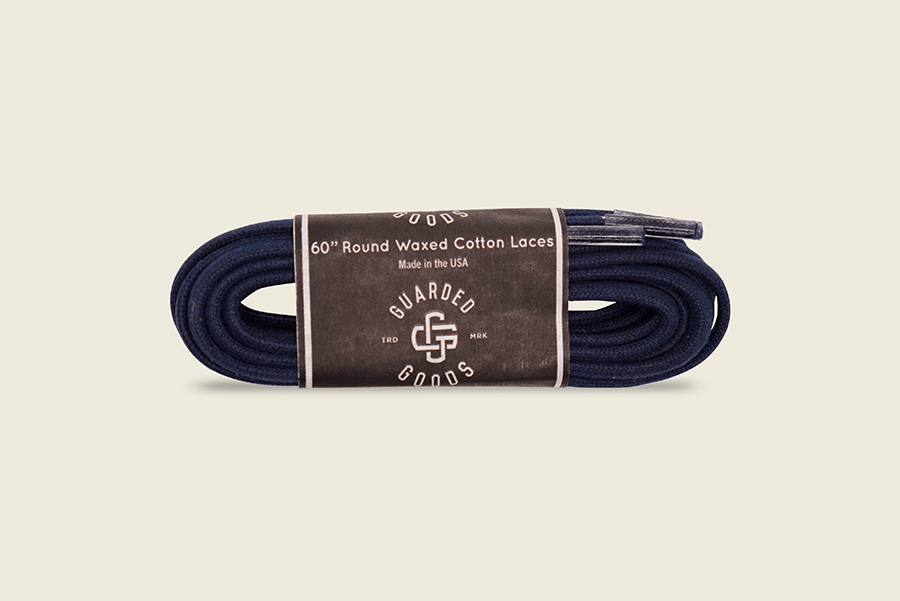 60" Round Cord Waxed Boot Laces Sapphire Shoe Laces