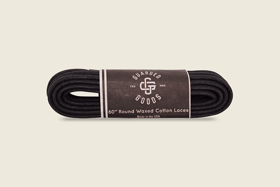 60" Round Cord Waxed Boot Laces Black Shoe Laces