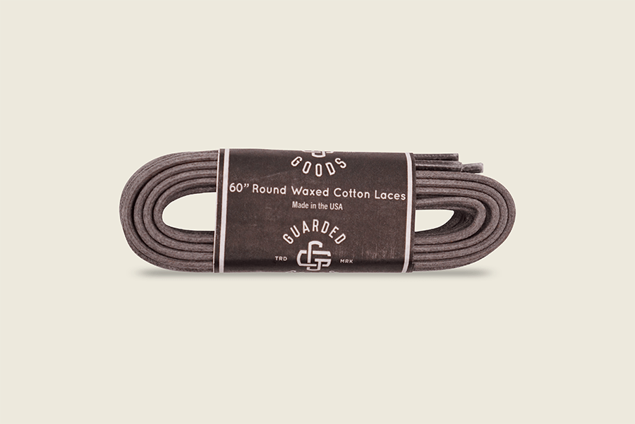 60" Round Cord Waxed Boot Laces Gray Shoe Laces
