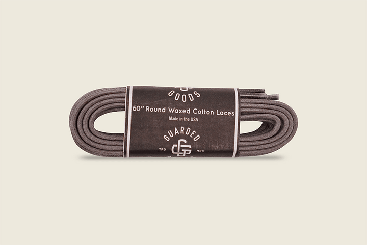 60" Round Cord Waxed Boot Laces Gray Shoe Laces