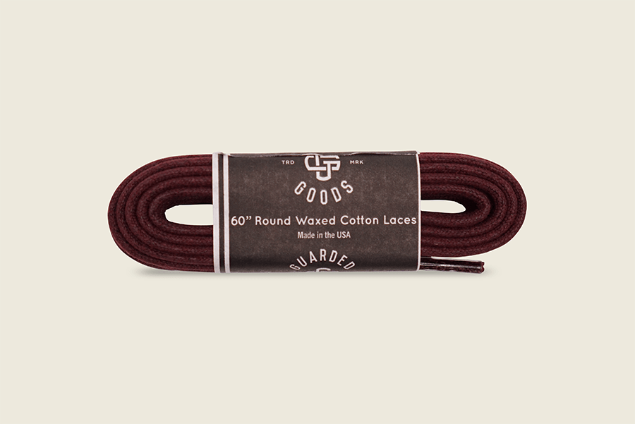 60" Round Cord Waxed Boot Laces Burgundy Shoe Laces