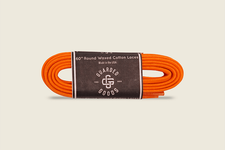 60" Round Cord Waxed Boot Laces Orange Shoe Laces