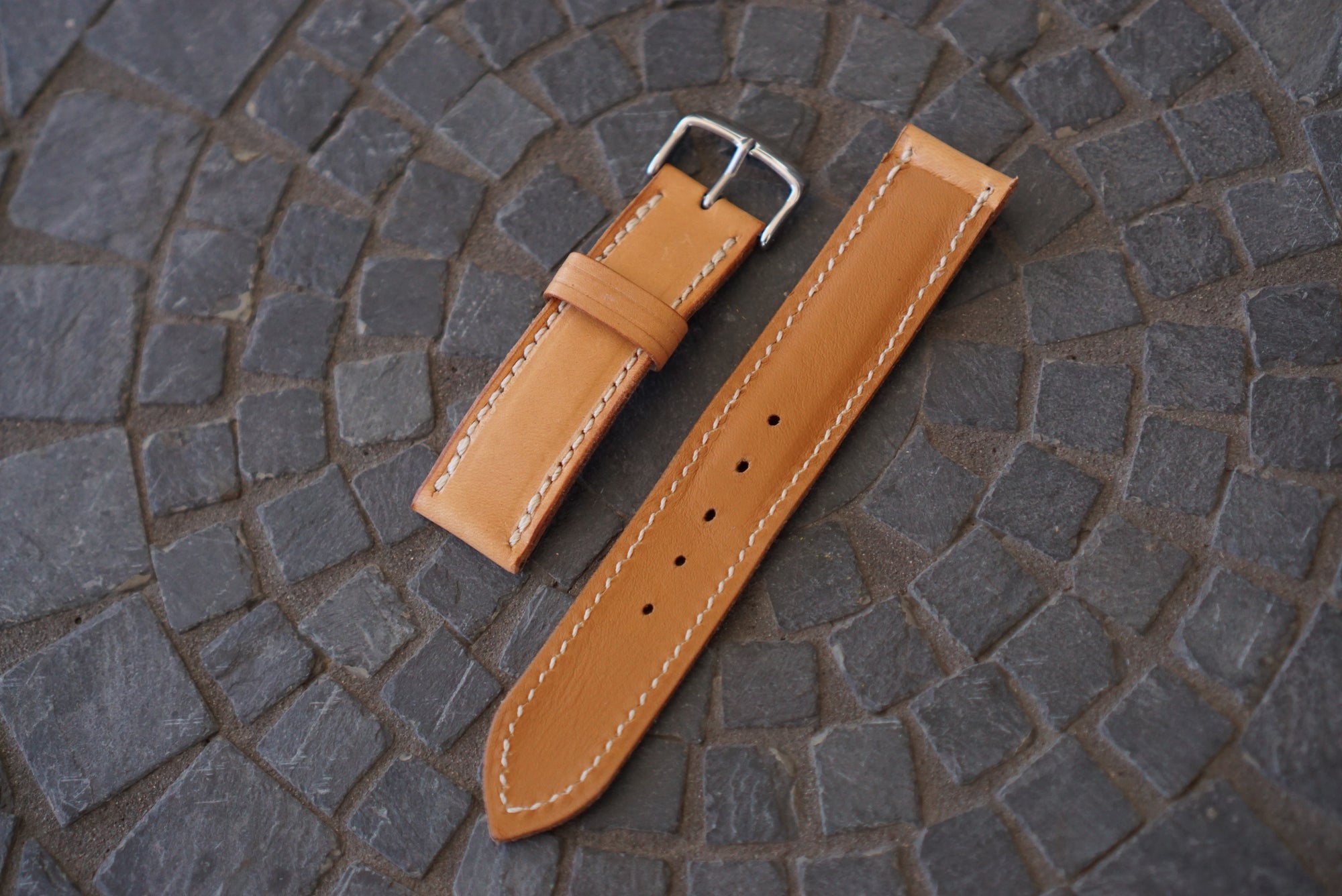 Two Piece Watch Strap (22mm) - Lo Stivale Whiskey Steerhide