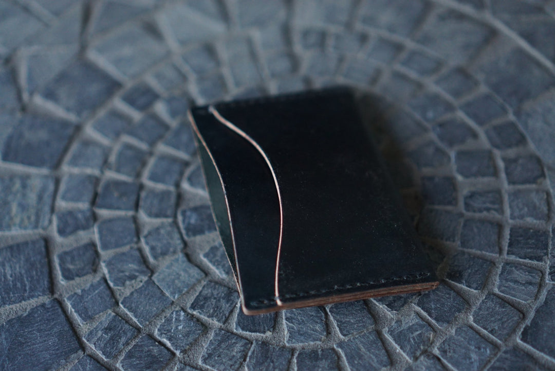 Bastion - Horween Tumbled Black Shell Cordovan Front Pocket